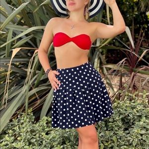 J Crew Polka Dot Navy White Skirt